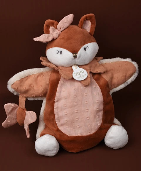 Marionnette renard rose Mina – doudou marionnette 25 cm DOUDOU ET COMPAGNIE