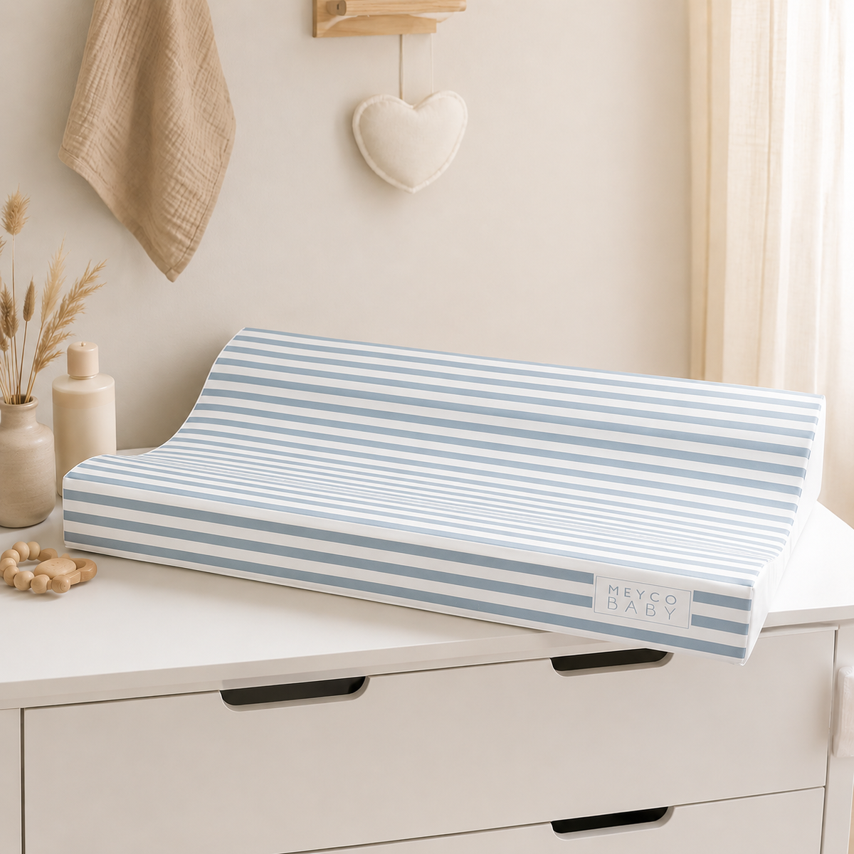 Matelas à langer rayures bleues 50 x 70 cm - Meyco Baby MEYCO BABY