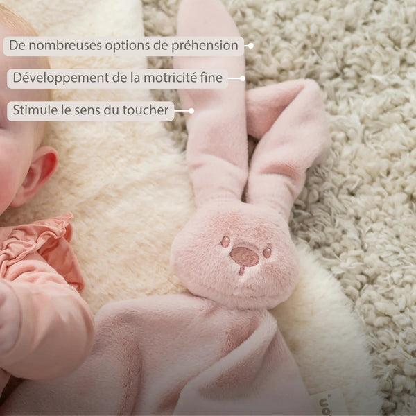 Maxi doudou bébé lapin rose poudré – doudou naissance 65 cm NATTOU