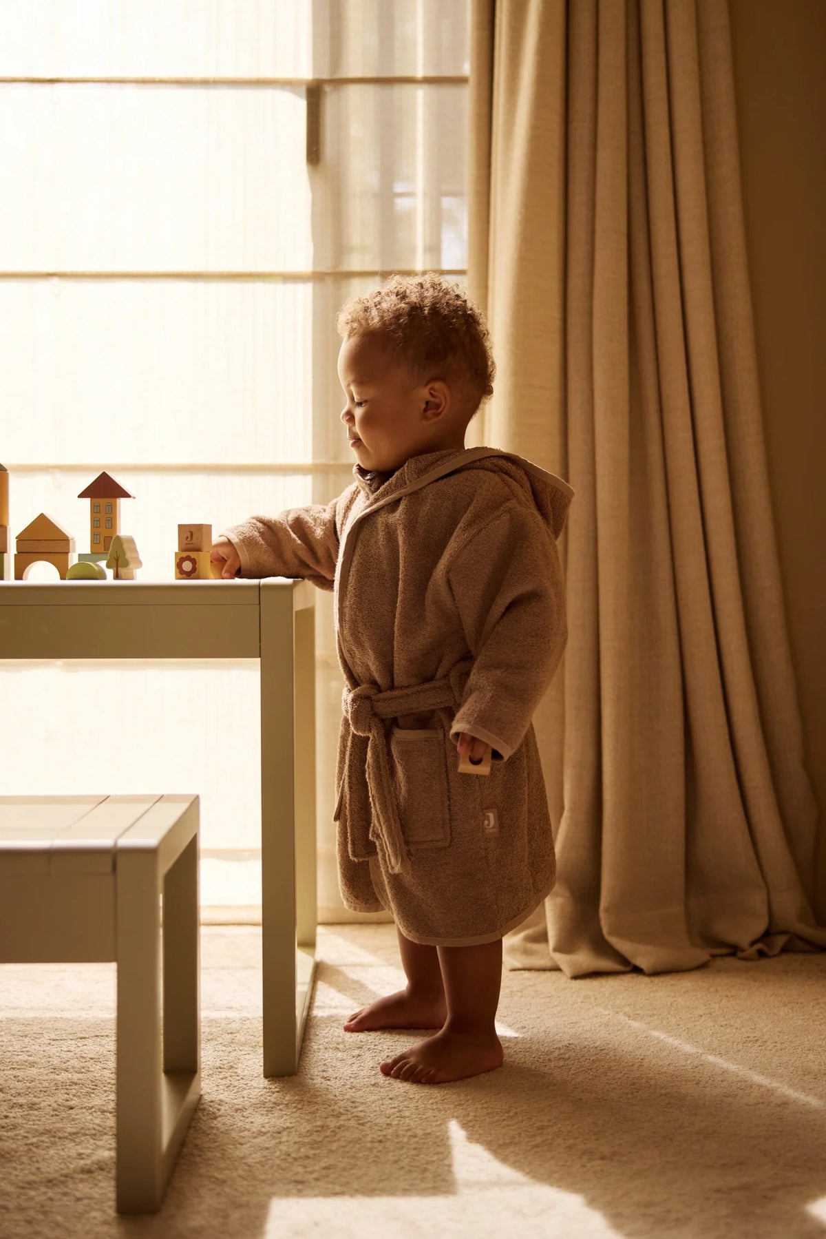 Peignoir de bain enfant en éponge – 3-4 ans Mikly Coffee