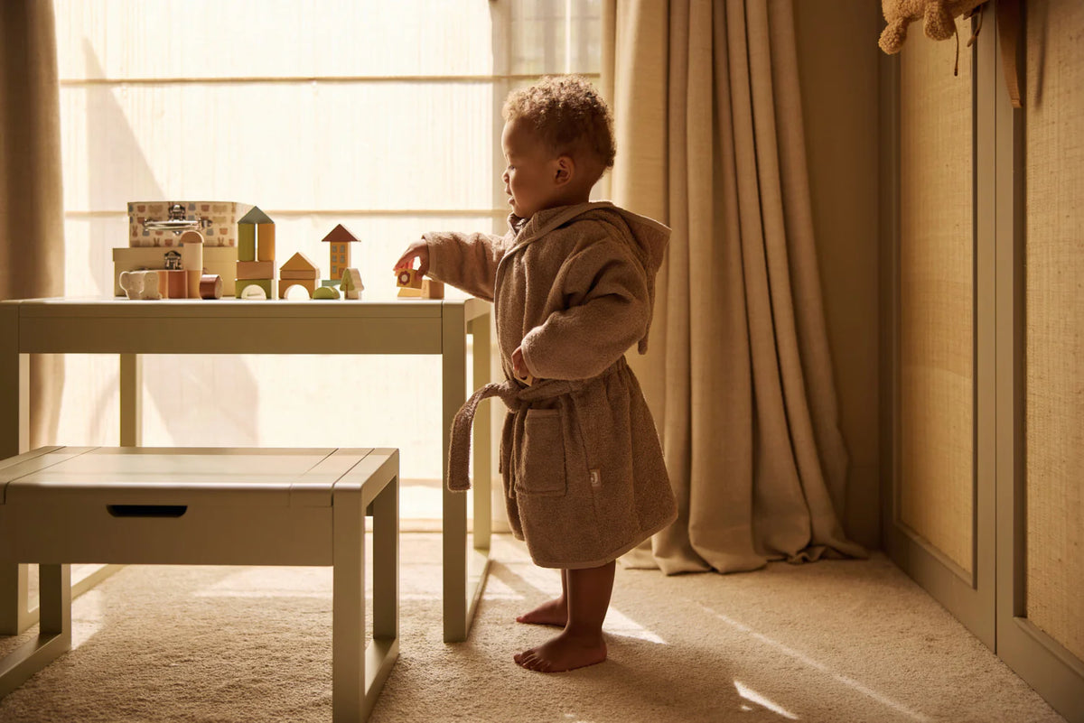 Peignoir de bain enfant en éponge – 3-4 ans Mikly Coffee