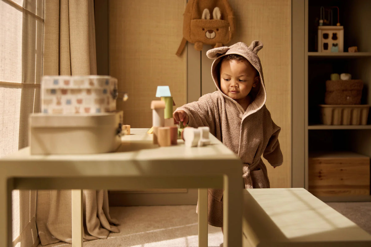 Peignoir de bain enfant en éponge – 3-4 ans Mikly Coffee