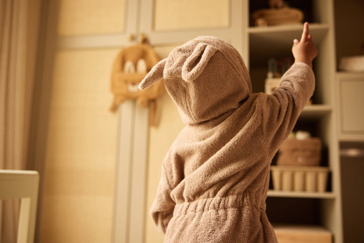 Peignoir de bain enfant en éponge – 3-4 ans Mikly Coffee