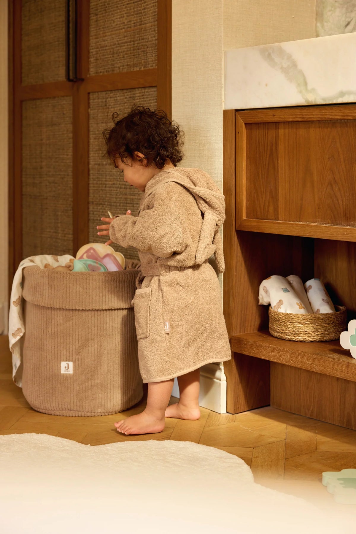 Peignoir de bain enfant en éponge – 3-4 ans Mikly Coffee