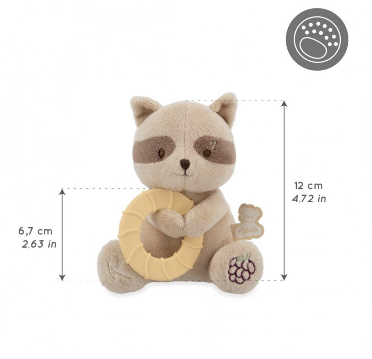 Peluche anneau de dentition bébé – Raton laveur