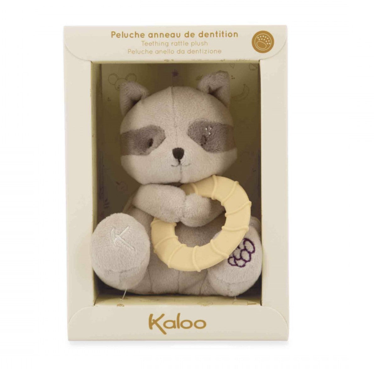 Peluche anneau de dentition bébé – Raton laveur