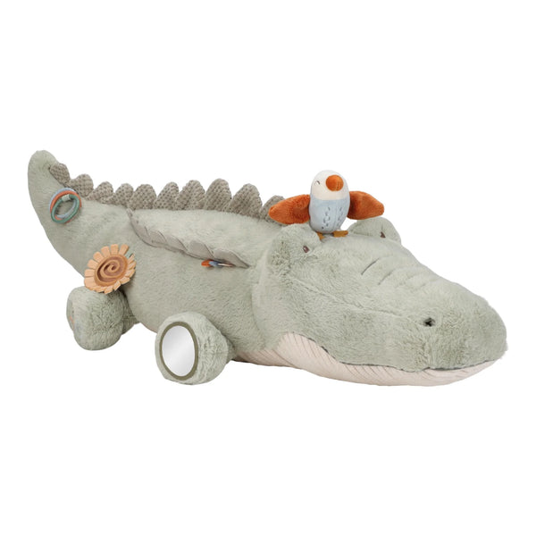 Peluche d’activités crocodile Safari Friends : un compagnon sensoriel doux pour stimuler bébé dès la naissance. LITTLE DUTCH