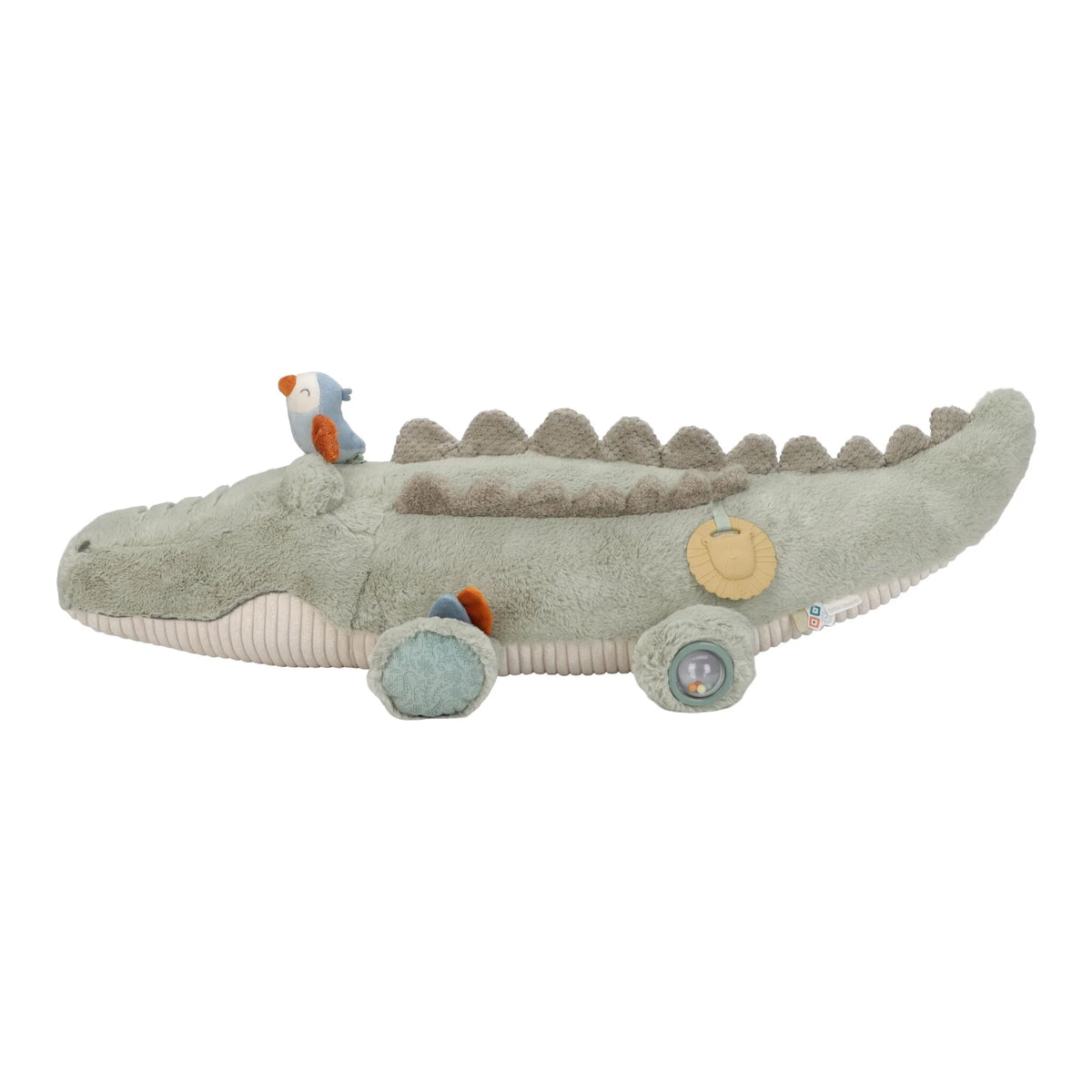 Peluche d’activités crocodile Safari Friends : un compagnon sensoriel doux pour stimuler bébé dès la naissance. LITTLE DUTCH
