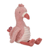 Peluche flamant rose 32 cm : un compagnon doux et sensoriel pour câliner bébé dès la naissance. LITTLE DUTCH