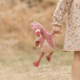 Peluche flamant rose 32 cm : un compagnon doux et sensoriel pour câliner bébé dès la naissance.