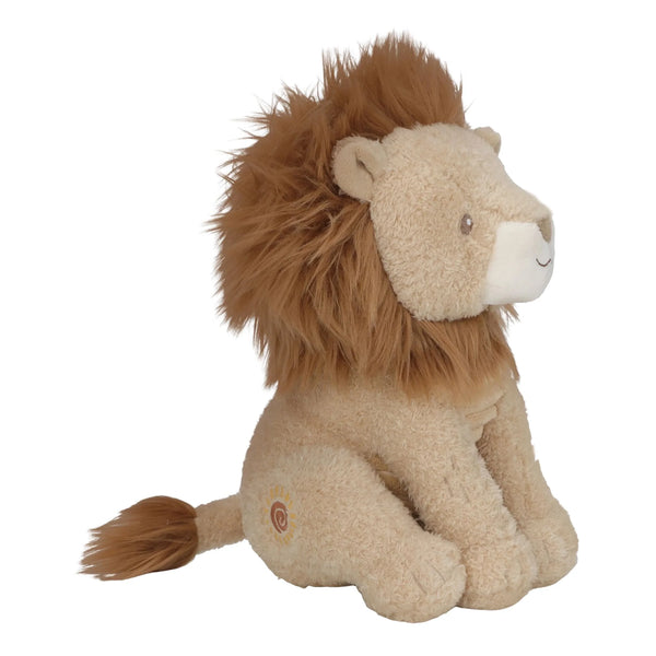 Peluche lion douce et rassurante de 25 cm. Un compagnon câlin idéal dès la naissance pour jouer et se réconforter.