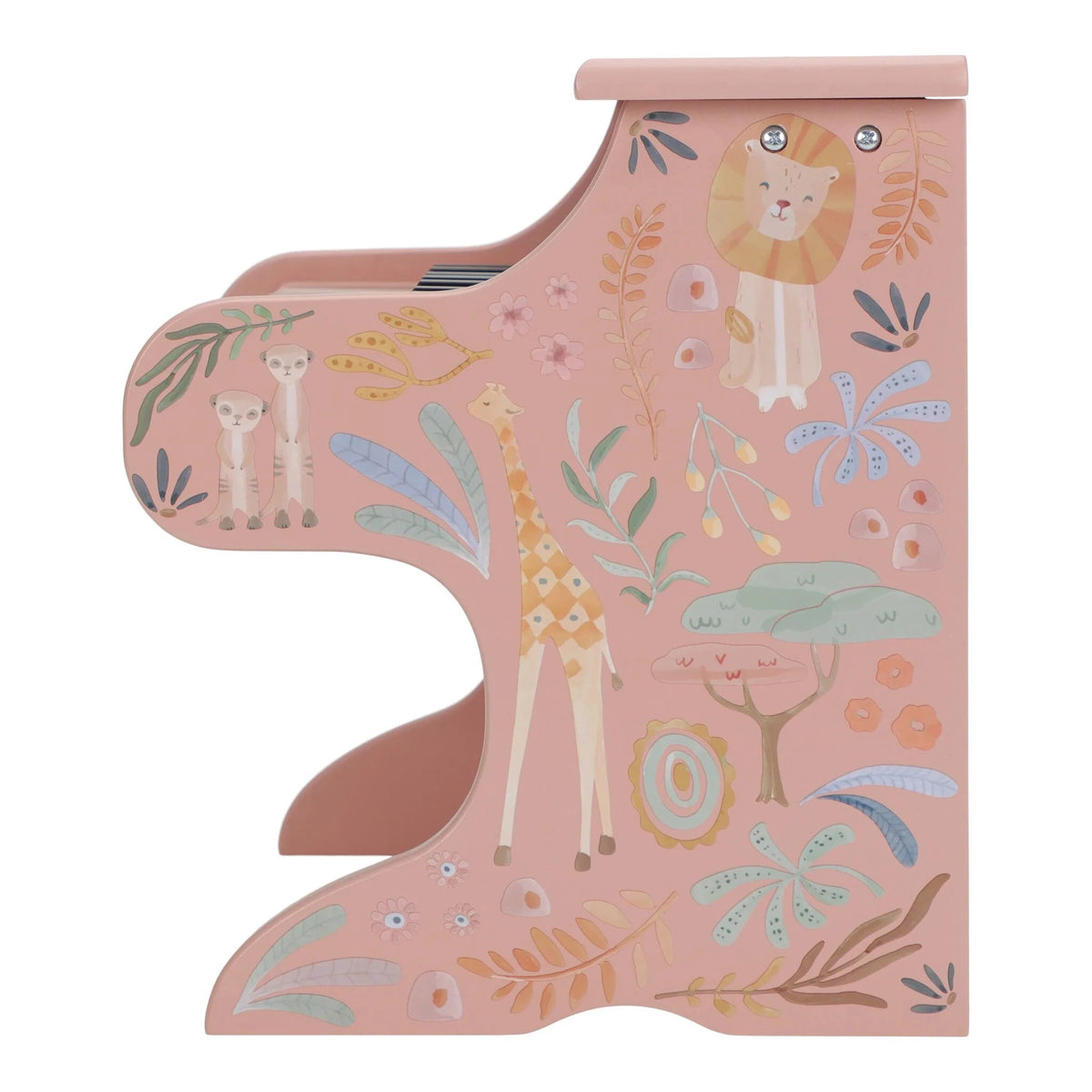 Piano en bois rose Safari Friends – premier piano enfant LITTLE DUTCH