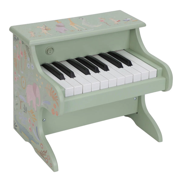 Piano en bois vert Safari Friends – premier piano enfant LITTLE DUTCH