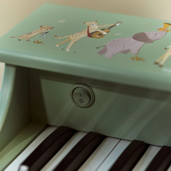 Piano en bois vert Safari Friends – premier piano enfant LITTLE DUTCH