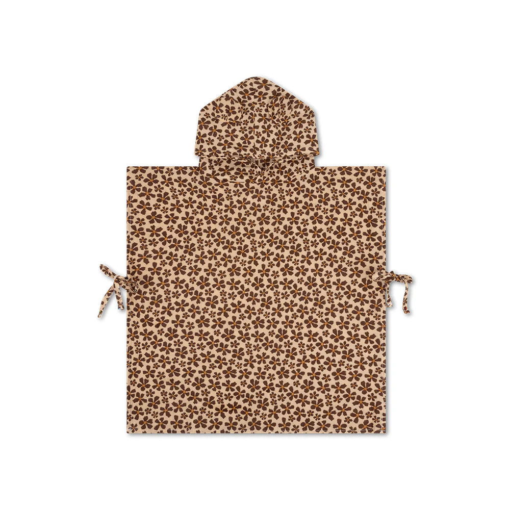 Poncho de plage enfant Wild Flower marron – 50 x 50 cm Swim Essentials