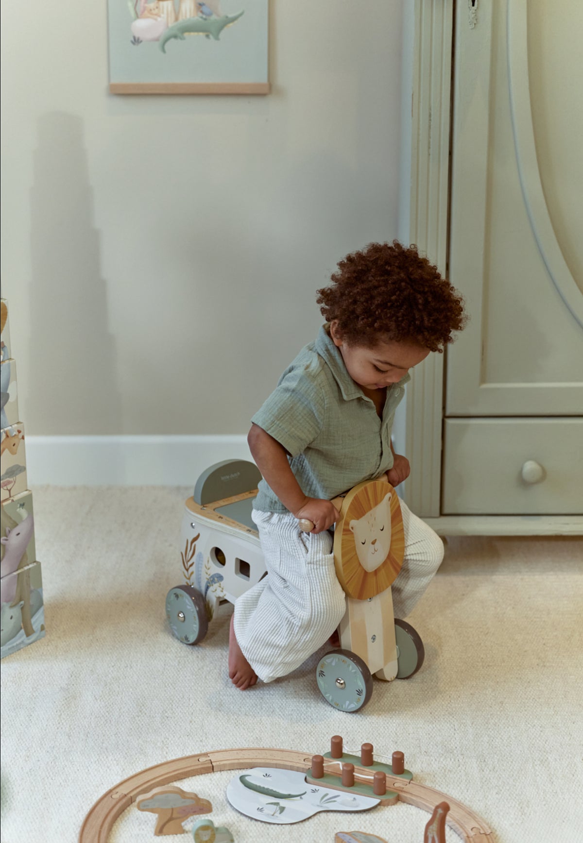 Porteur Lion Safari Friends – porteur en bois enfant