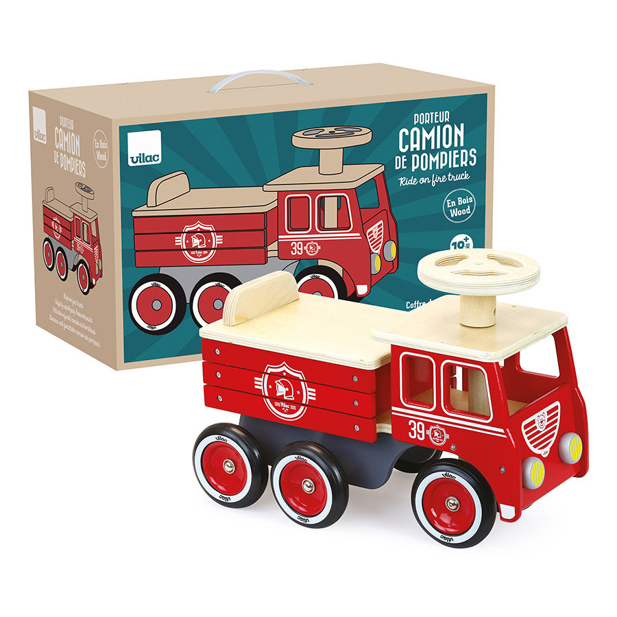 porteur camion de pompier bois 18 mois