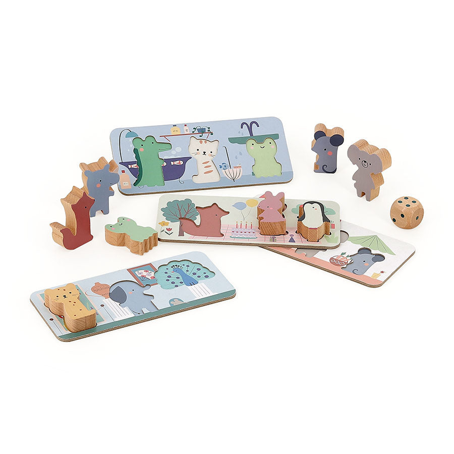 Coffret multi-jeux en bois dès 2 ans – 4 jeux traditionnels