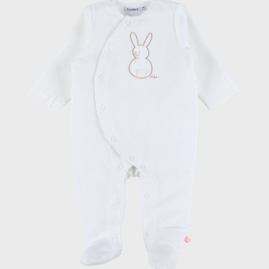 Pyjama bébé, velours brodé
