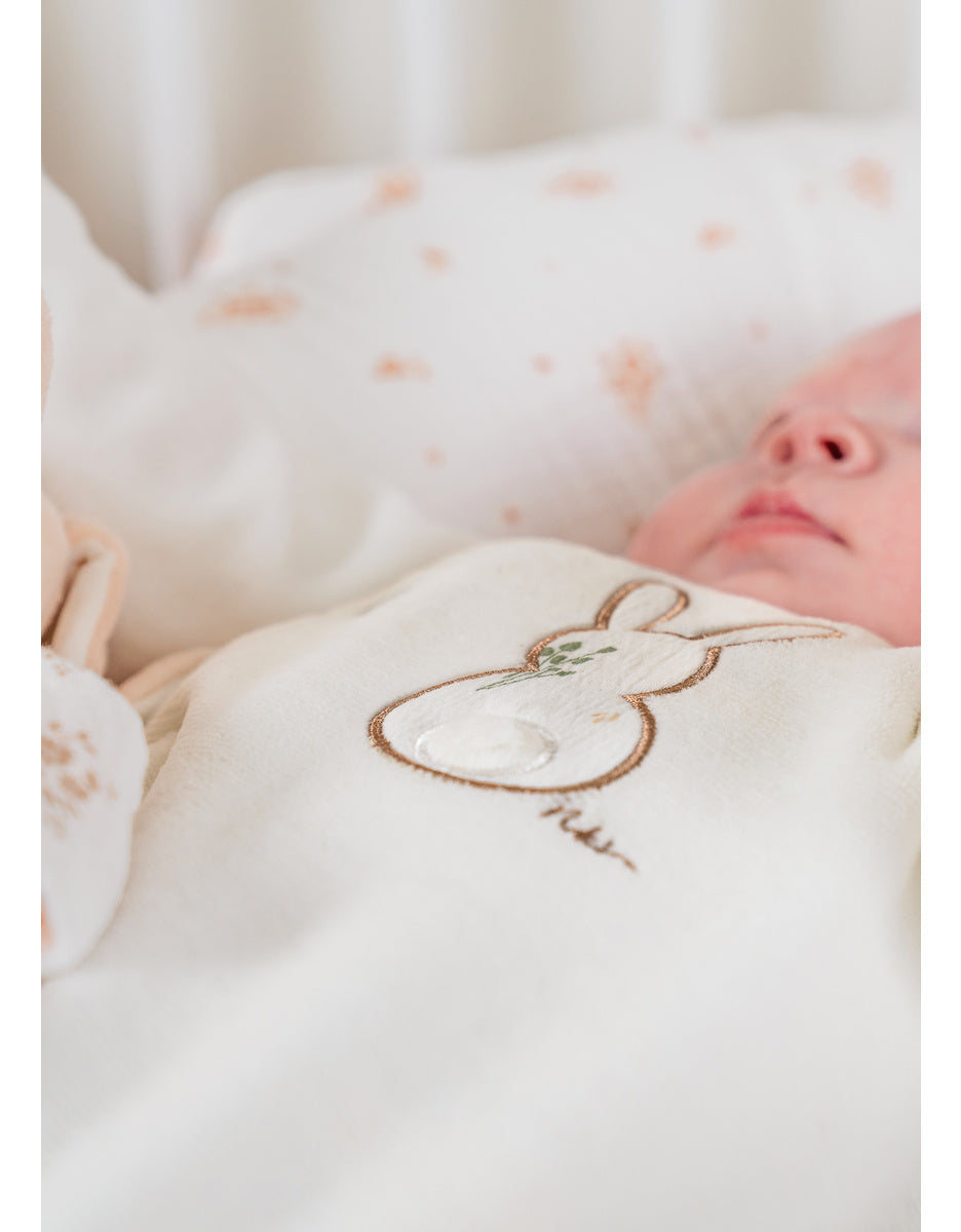 Pyjama bébé en velours brodé Lapin NOUKIES