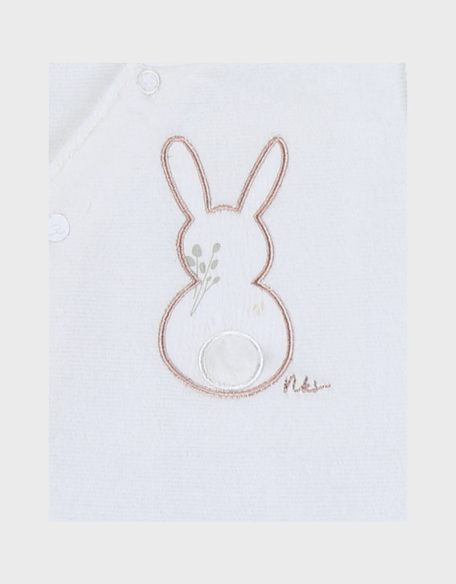 Pyjama bébé en velours brodé Lapin NOUKIES