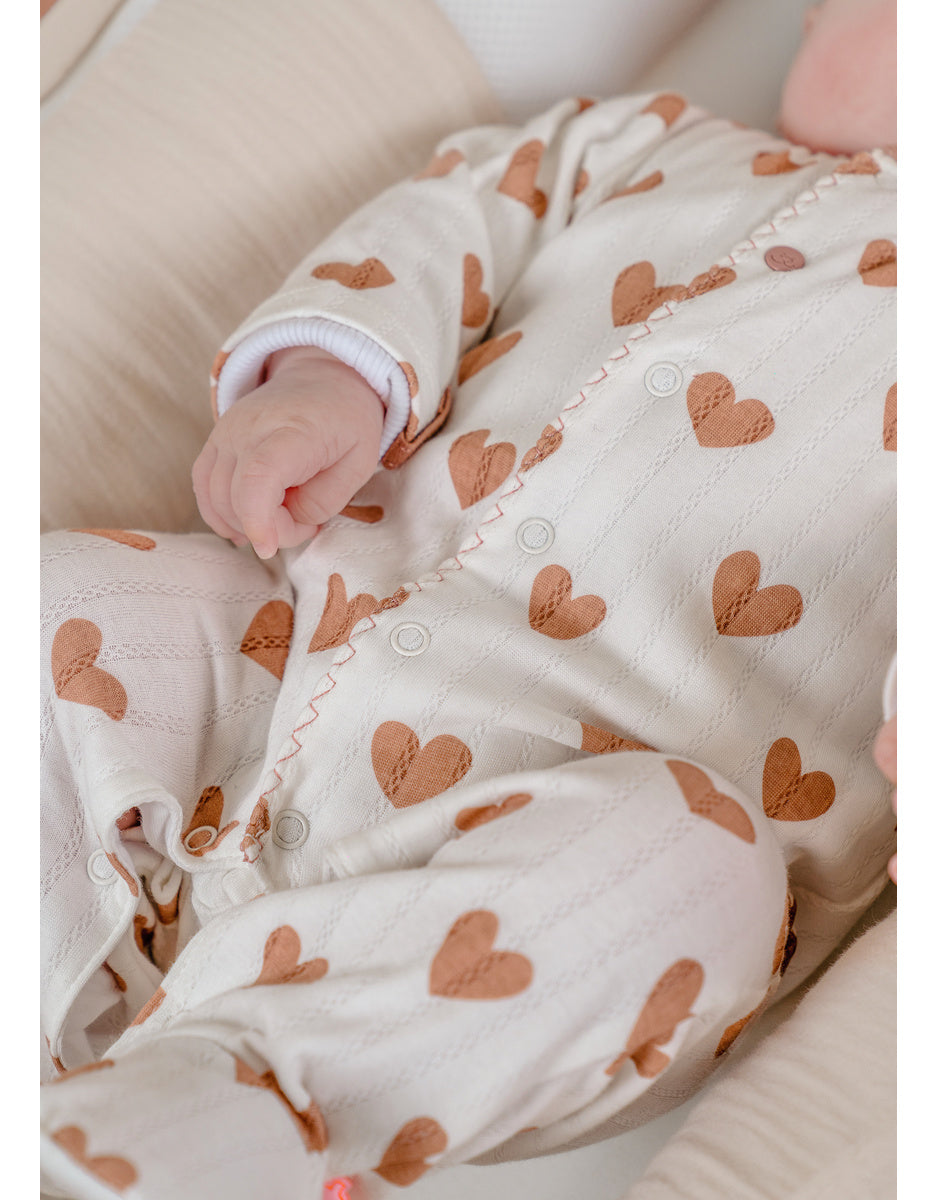 Pyjama bébé en coton pointelle – Petits Cœurs NOUKIES