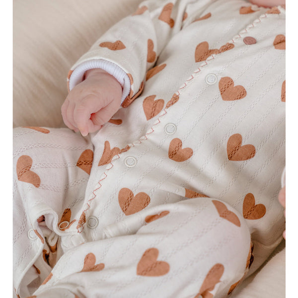 Pyjama bébé en coton pointelle – Petits Cœurs NOUKIES