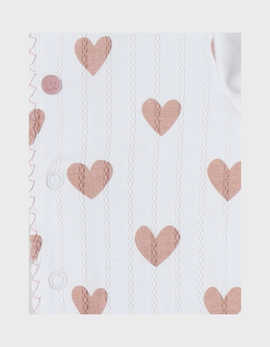 Pyjama bébé en coton pointelle – Petits Cœurs NOUKIES