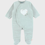 Pyjama bébé en velours brodé Cœur Fleuri NOUKIES