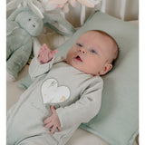 Pyjama bébé en velours brodé Cœur Fleuri NOUKIES