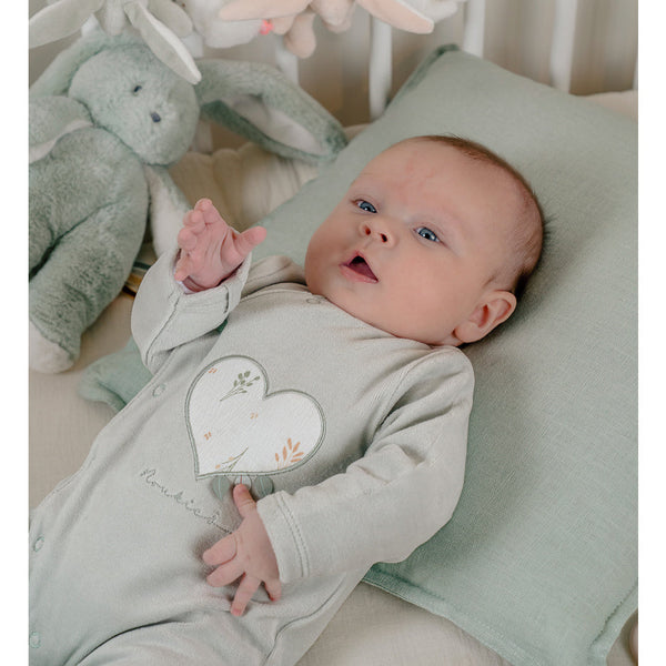 Pyjama bébé en velours brodé Cœur Fleuri NOUKIES