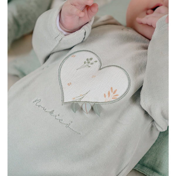 Pyjama bébé en velours brodé Cœur Fleuri NOUKIES