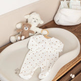 Pyjama bébé en velours – Tête d’ourson moka – Écru TROIS KILOS SEPT