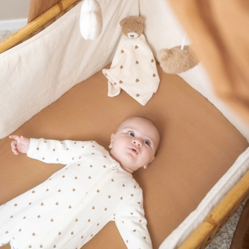 Pyjama bébé en velours – Tête d’ourson moka – Écru TROIS KILOS SEPT