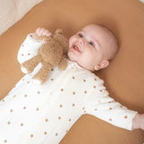 Pyjama bébé en velours – Tête d’ourson moka – Écru TROIS KILOS SEPT
