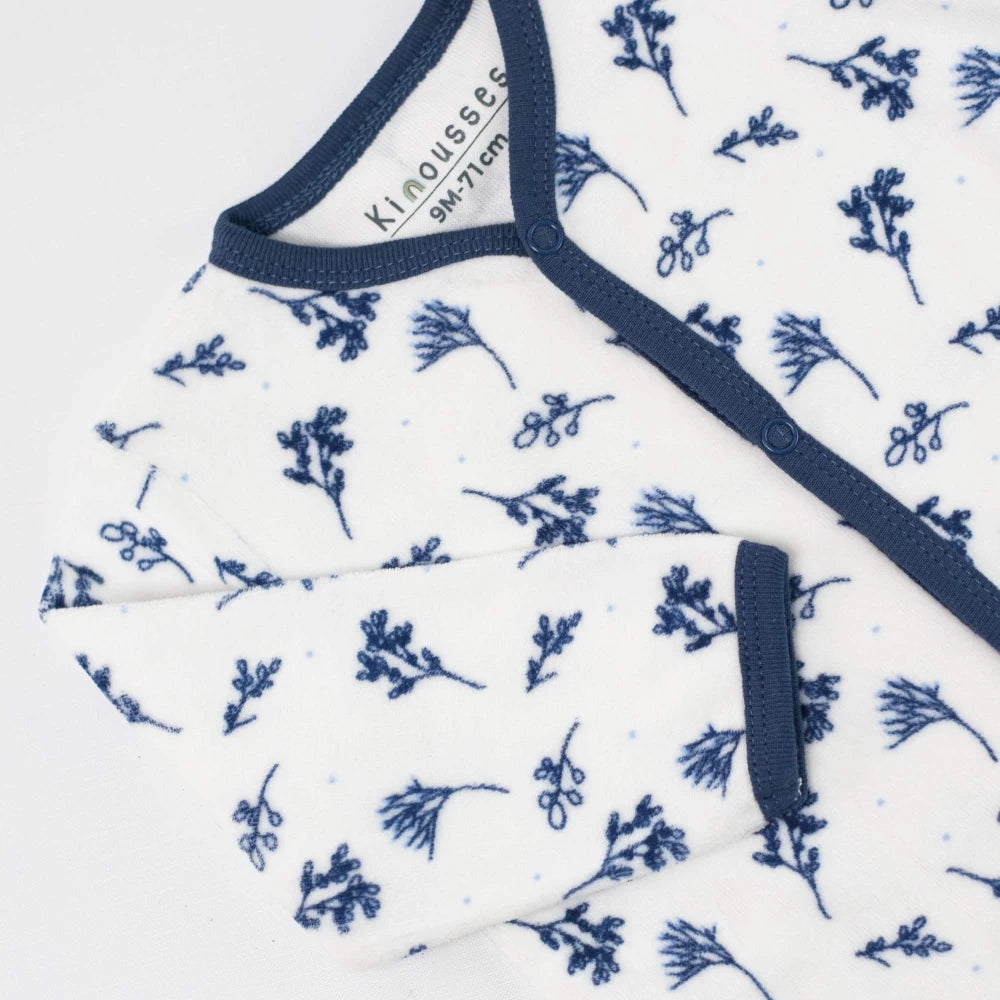 Pyjama en velours bébé Floral – douceur et confort dès la naissance TROIS KILOS SEPT