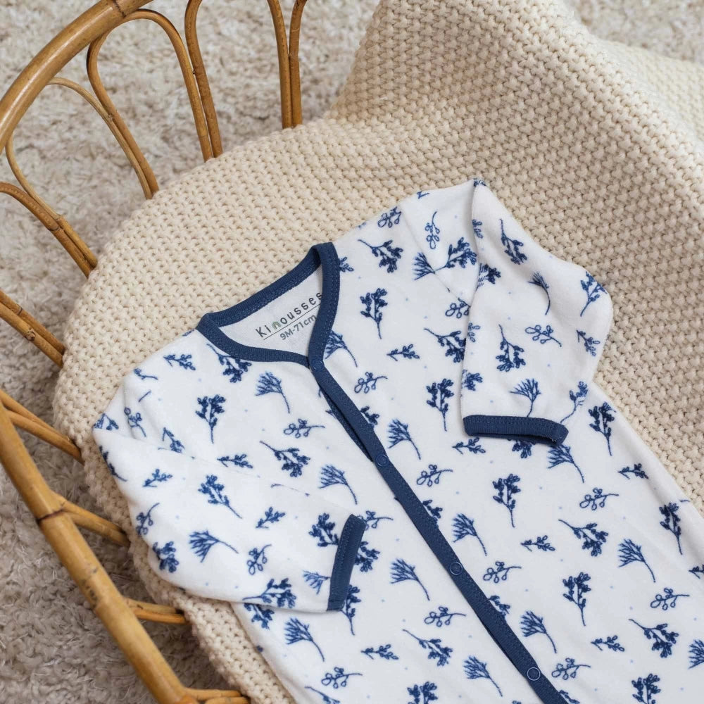 Pyjama en velours bébé Floral – douceur et confort dès la naissance TROIS KILOS SEPT