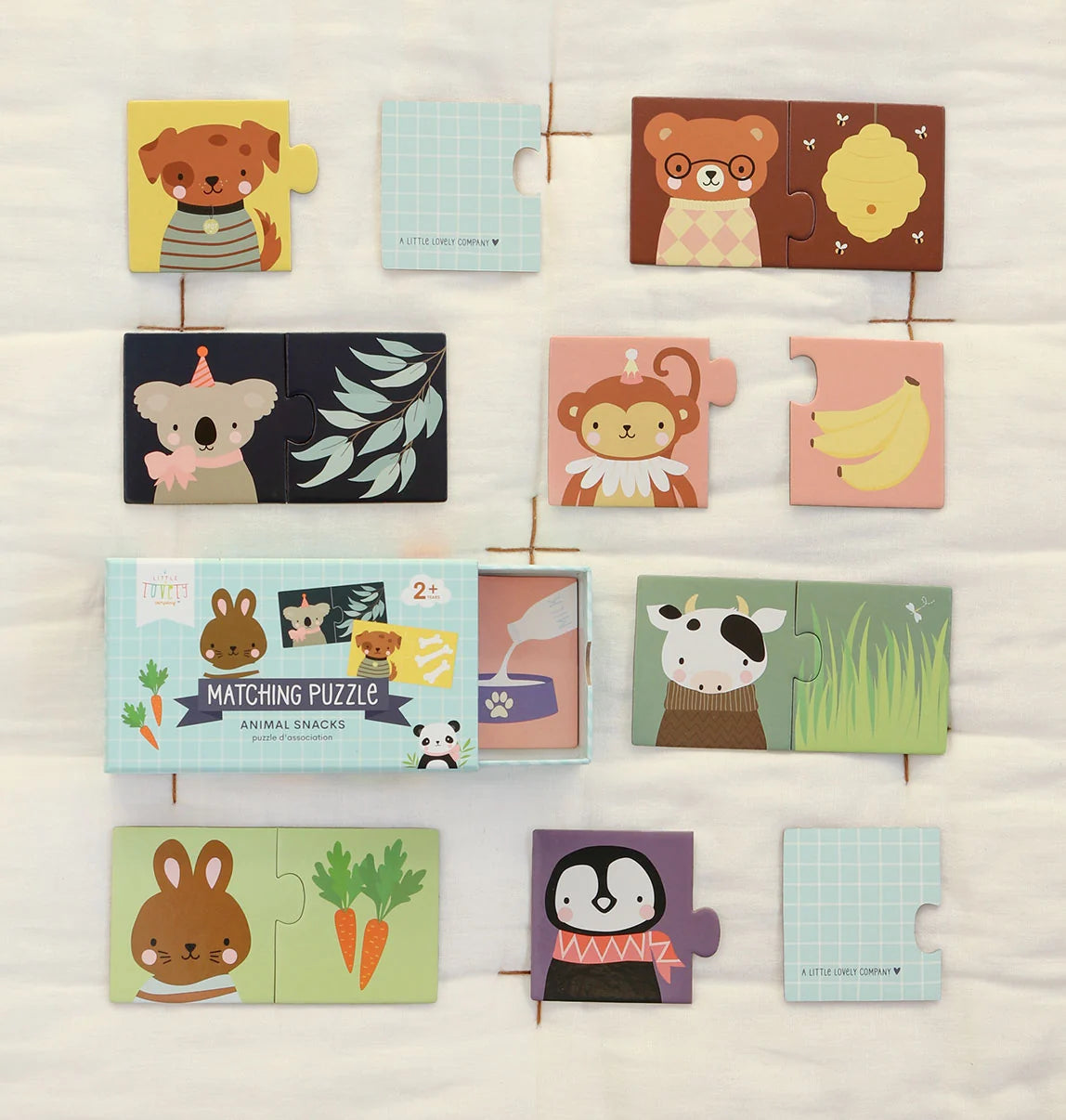 Qui mange quoi ? – Jeu d’association animaux & aliments – 10 puzzles MY LITTLE COMPANY