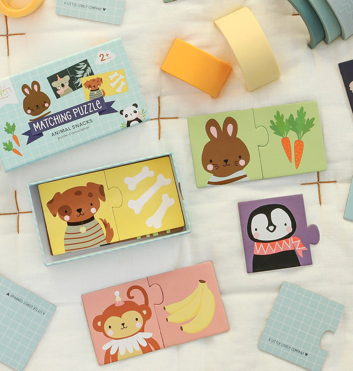 Qui mange quoi ? – Jeu d’association animaux & aliments – 10 puzzles MY LITTLE COMPANY
