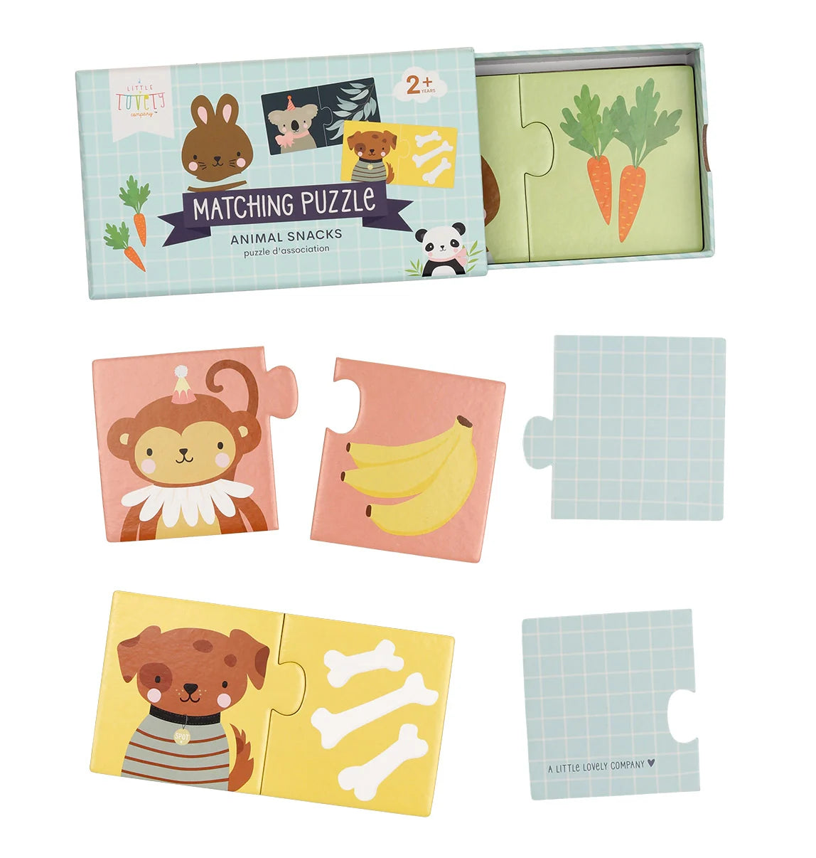 Qui mange quoi ? – Jeu d’association animaux & aliments – 10 puzzles MY LITTLE COMPANY