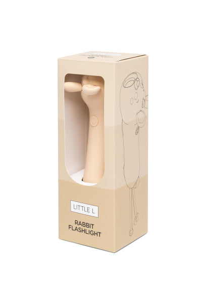 Lampe torche enfant lapin rechargeable USB-C. Lumière douce réglable idéale pour histoires du soir et explorations dès 3 ans.