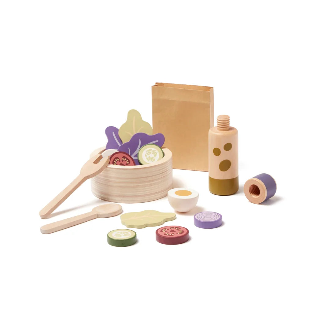 Service à salade enfant en bois – set dinette complet dès 3 ans Kid's concept