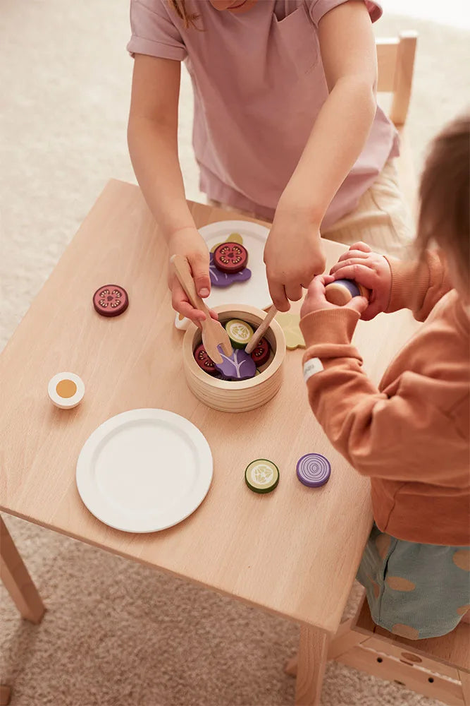 Service à salade enfant en bois – set dinette complet dès 3 ans Kid's concept