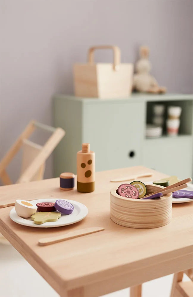 Service à salade enfant en bois – set dinette complet dès 3 ans Kid's concept