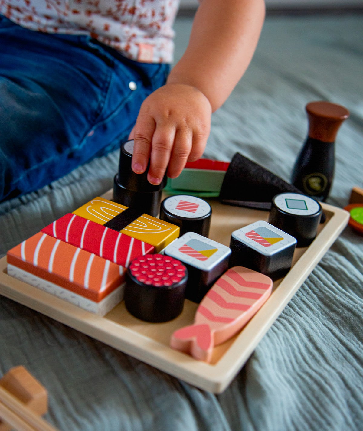 Service à sushi en bois enfant – jeu d’imitation dès 18 mois