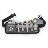 Kit coiffeur barbier en bois pour enfant dès 3 ans. Jeu d’imitation avec accessoires pour stimuler imagination et motricité.