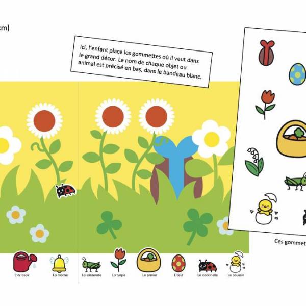 Sticker Box Saisons avec gommettes repositionnables dès 18 mois. Activité éducative pour découvrir les saisons et développer la motricité fine.