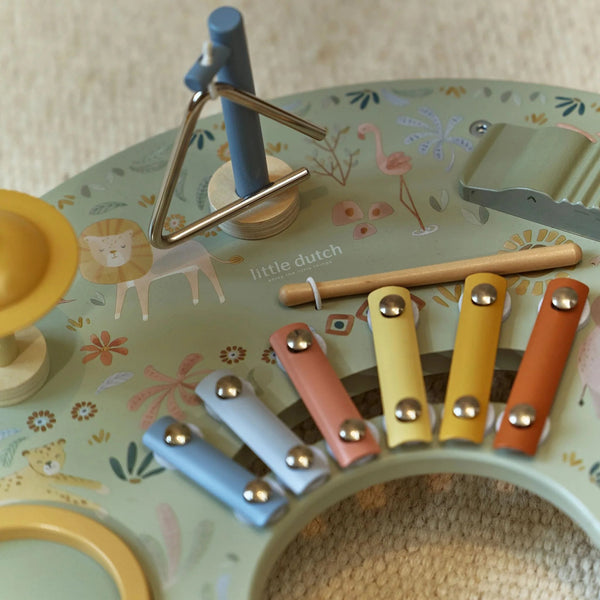 Table d’activités musicale Safari Friends – jouet musical en bois LITTLE DUTCH