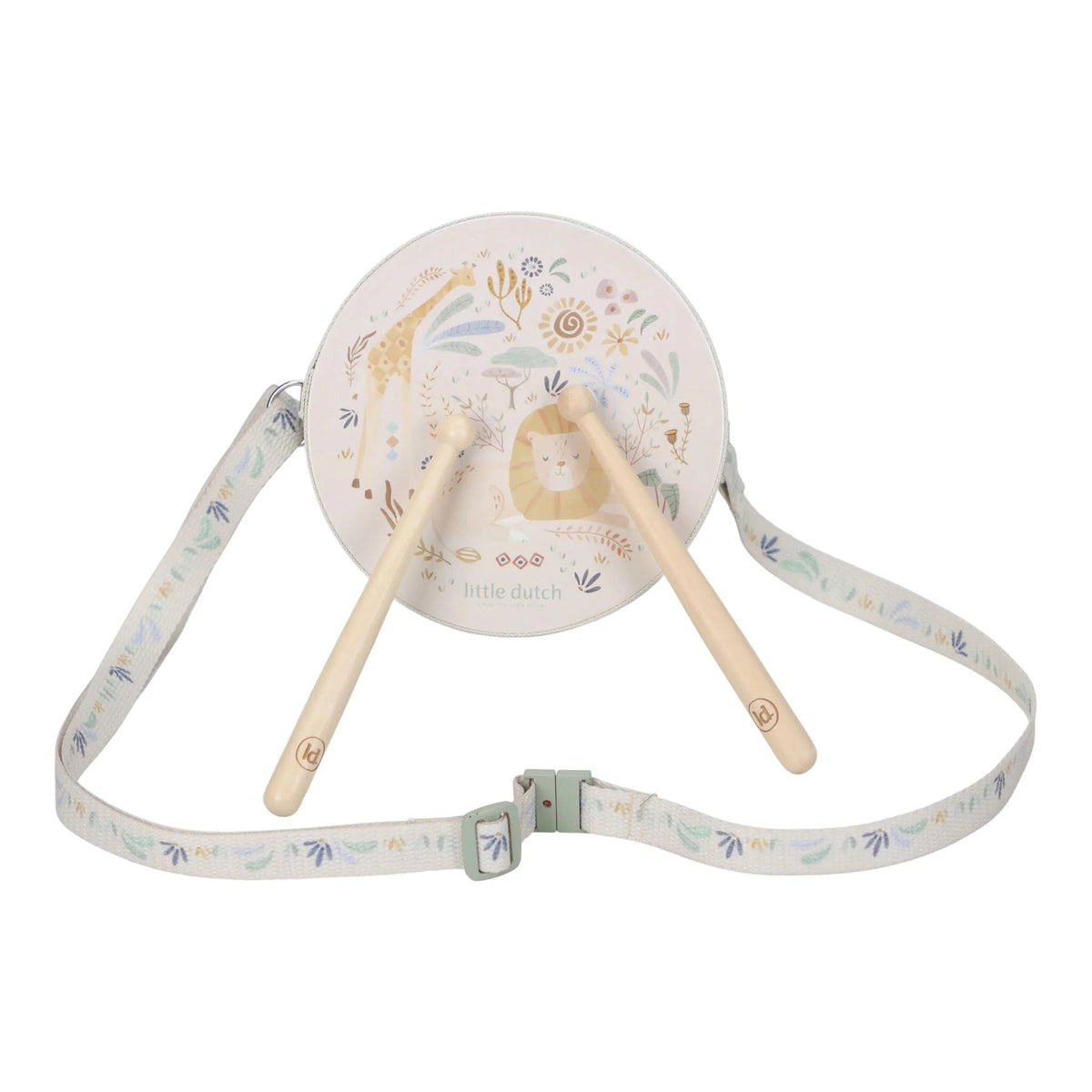 Tambour en bois Safari Friends – instrument musical enfant LITTLE DUTCH