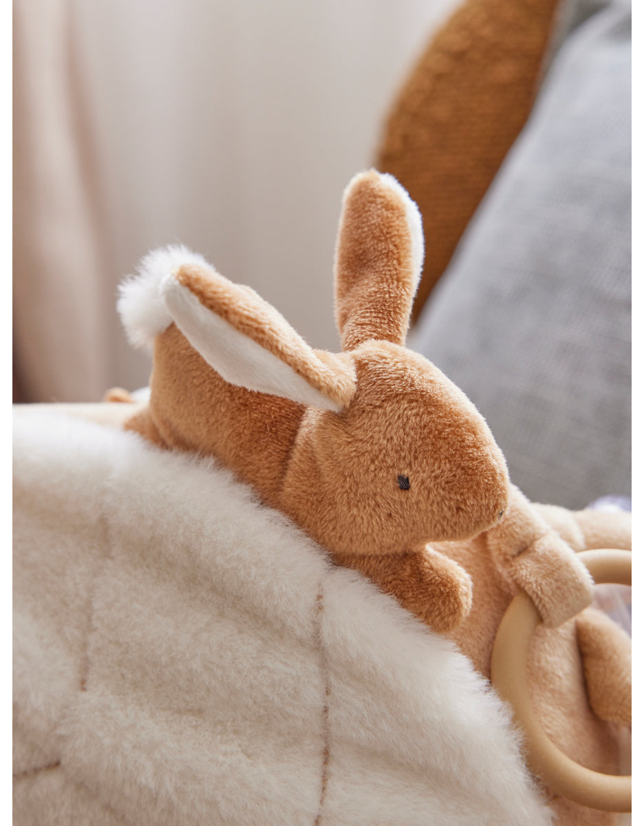 Peluche d'activités éléphant Bali en Veloudoux® et mousseline, caramel
